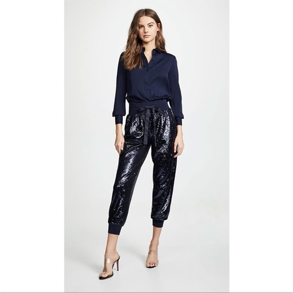 Cinq a Sept Sequin Giles Navy Jogger Size Large - Picture 1 of 15